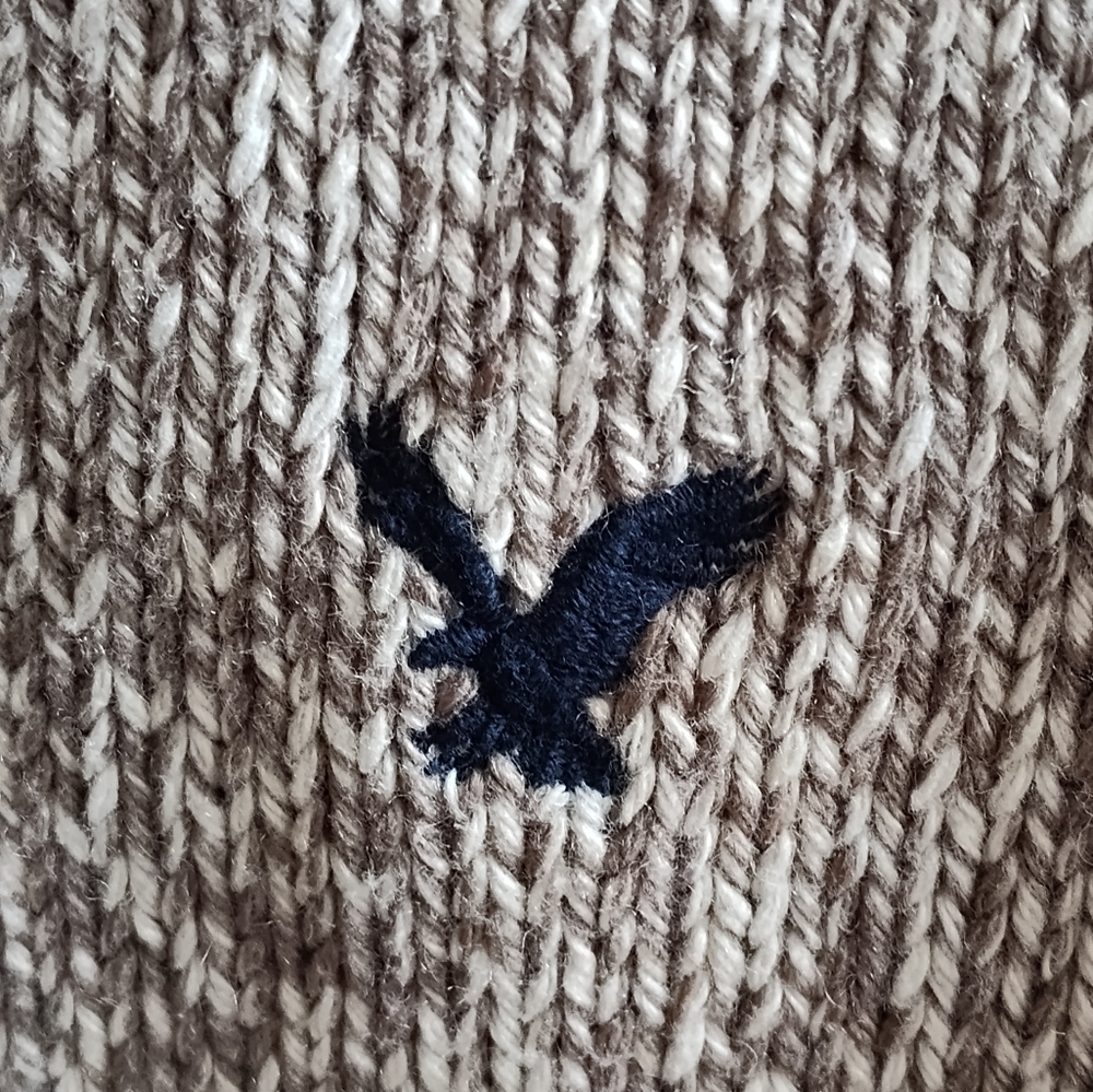 American Eagle Outfitters Men's Brown & Cream Crewneck Sweater | Medium - Picture 4 of 7